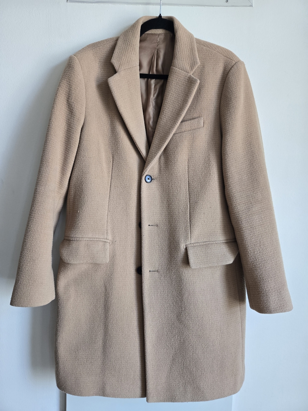 Men's Tailored Wool Blend Overcoat - Classic Single-Breasted